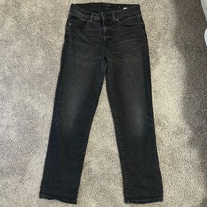 Black Mid rise Straight Jeans
